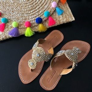 STARLA Metallic Leather Sandals in 7.5